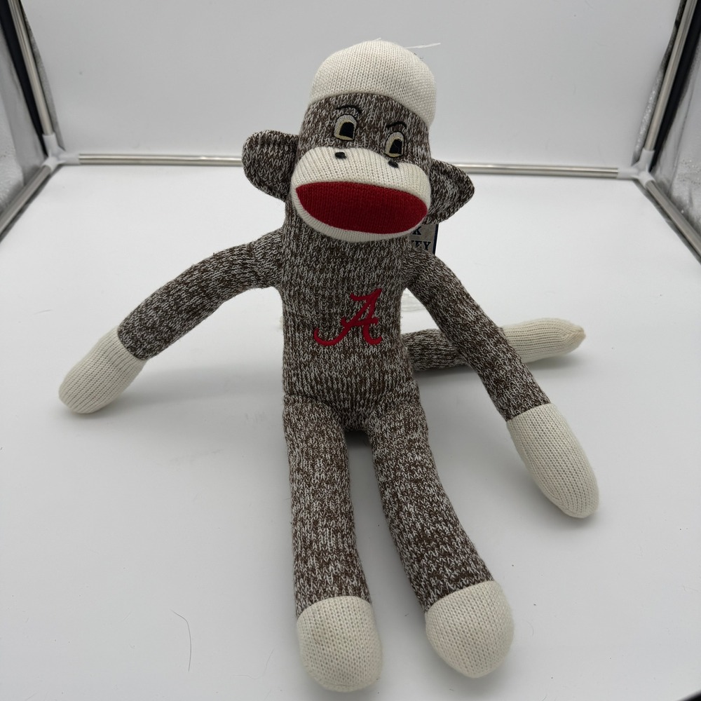 Alabama Crimson Tide Sock Monkey Plush Game Day Outfitters Bama Logo 18" NWT